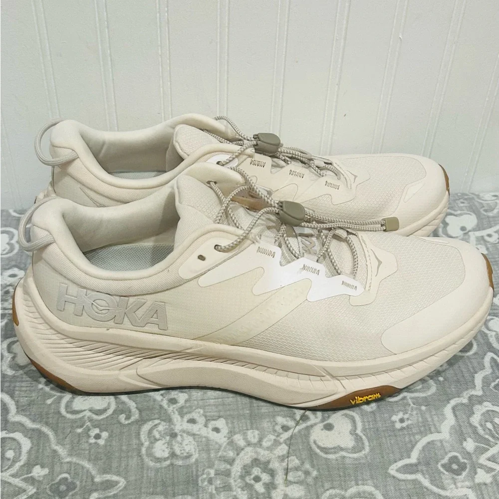 Hoka White and Tan Running Shoes - Picture 3 of 4